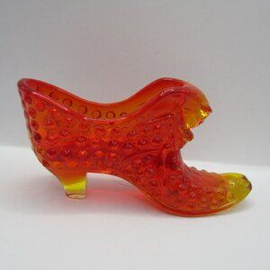 Fenton Amberina Glass Shoe